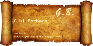 Gubi Barbara névjegykártya